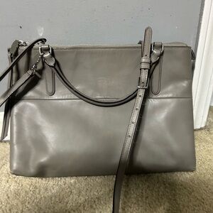 Coach Taupe Leather Shoulder Bag